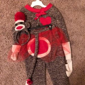 Girls sock monkey costume